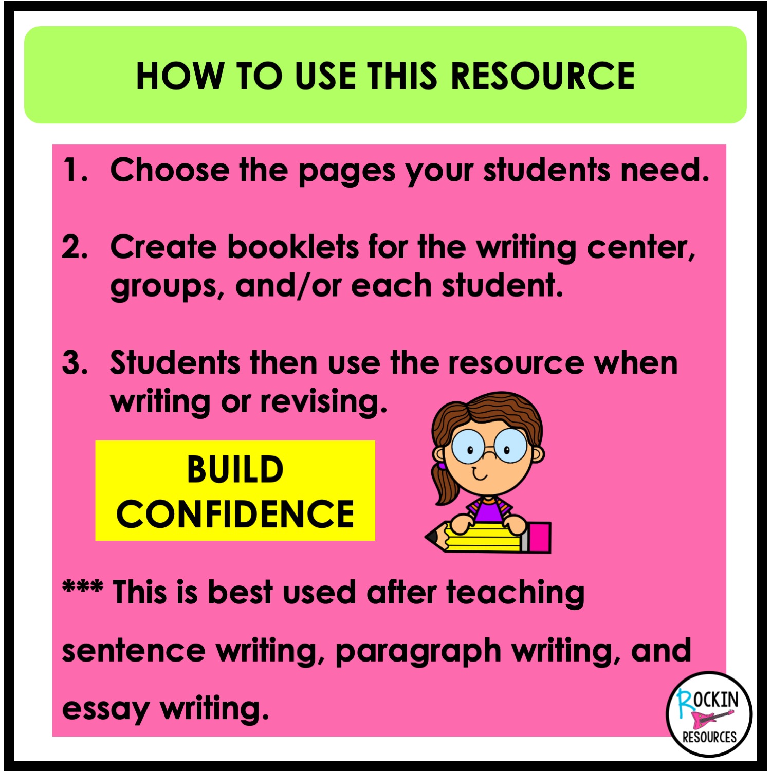 Student Writing Resource Folder, Booklet, Writing Reference Guide - Image 6