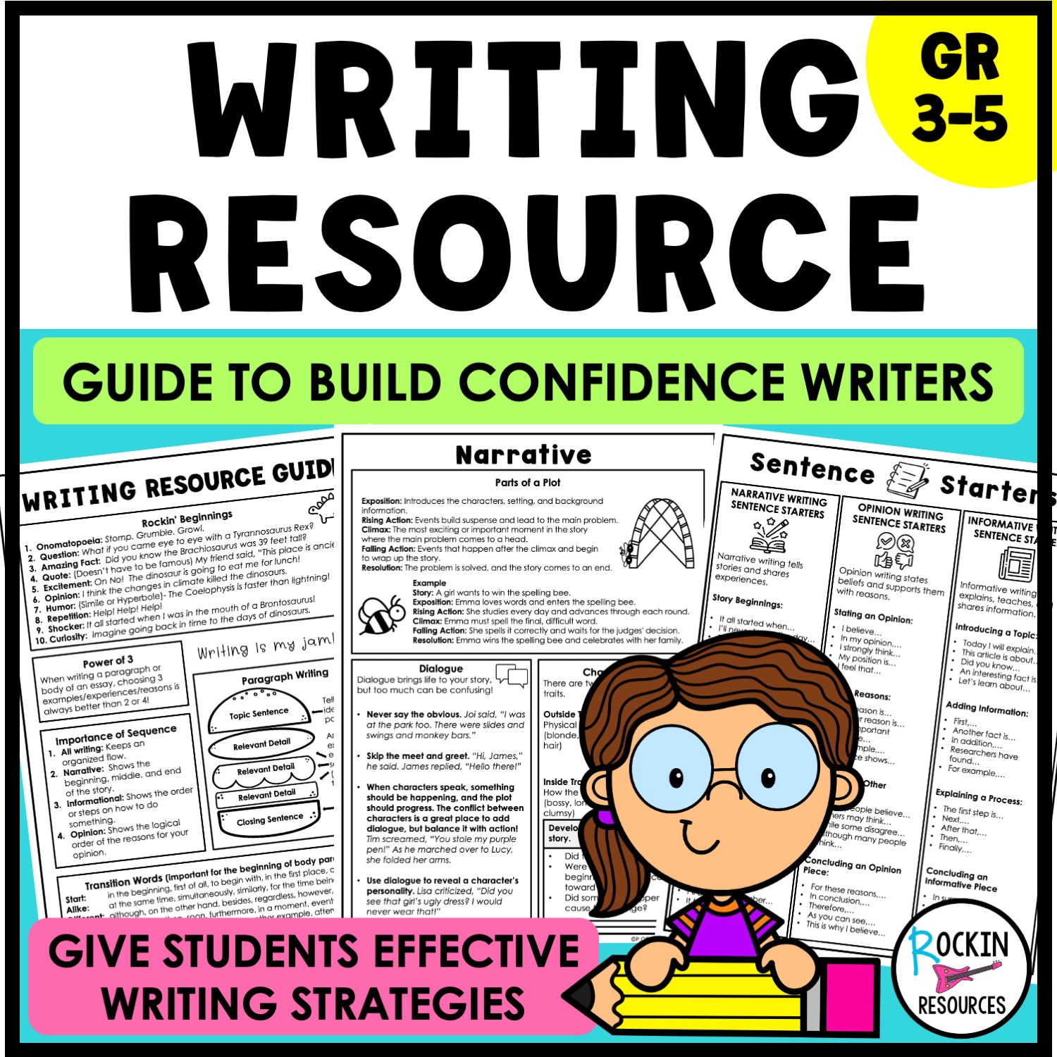Student Writing Resource Folder, Booklet, Writing Reference Guide