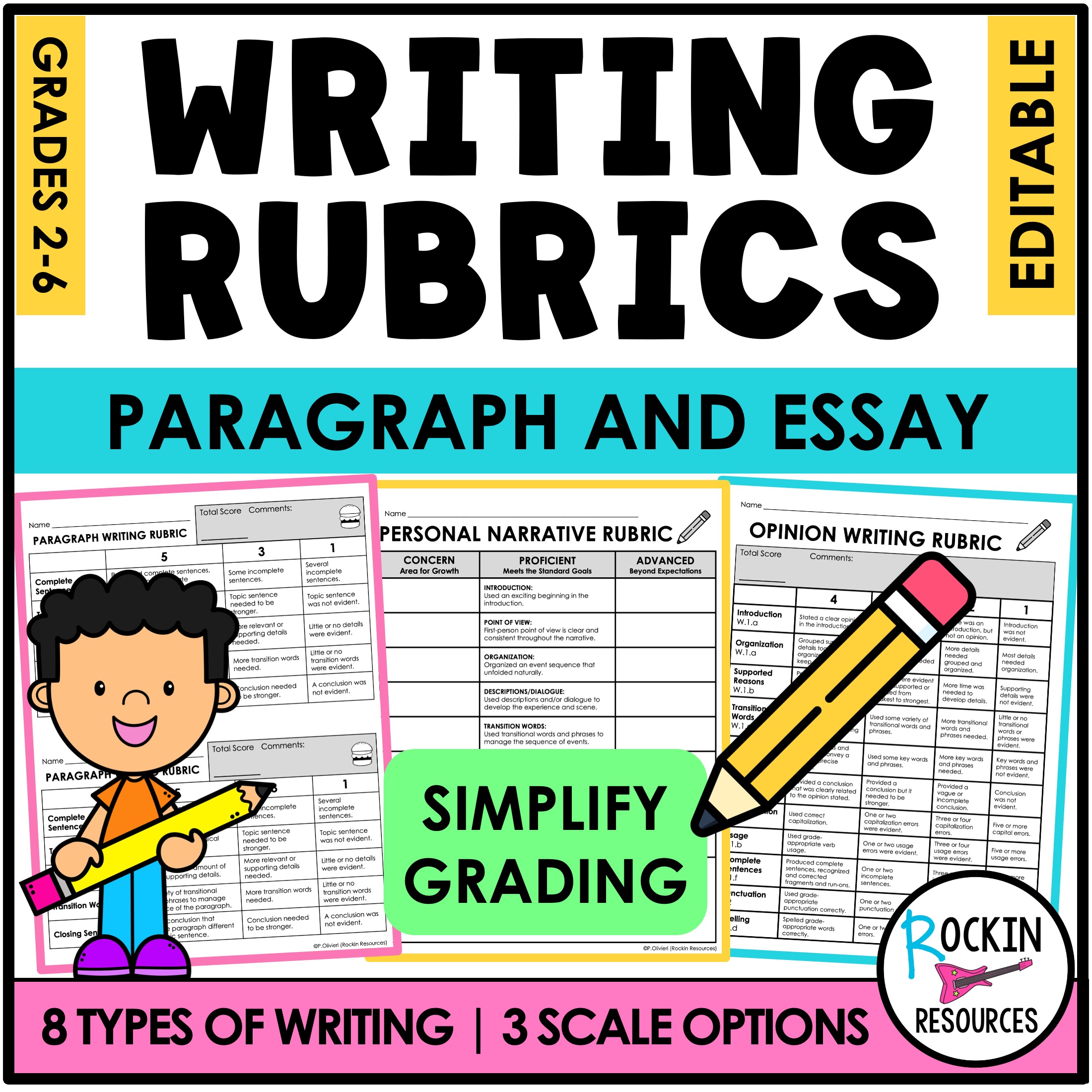 Writing Rubrics for Paragraph and Essay Writing Assignments